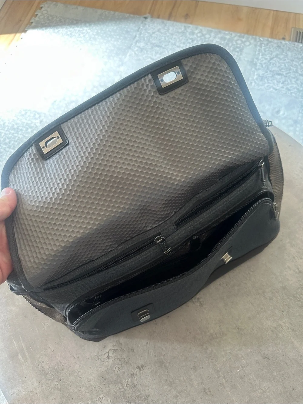 TUMI Alpha Bravo Business Briefcase Laptop Messenger Bag Gray/Brown